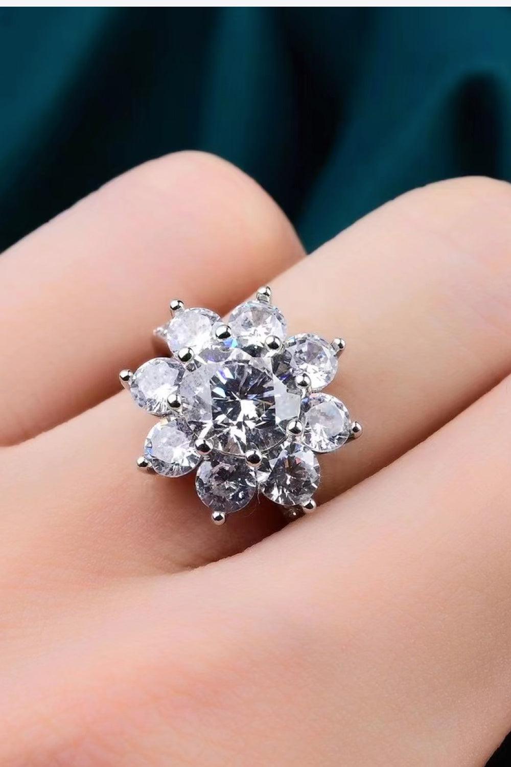 1 Ct Moissanite Flower Power Ring - - Claude Jewelry Moissanite - Shop claudejewelry.com