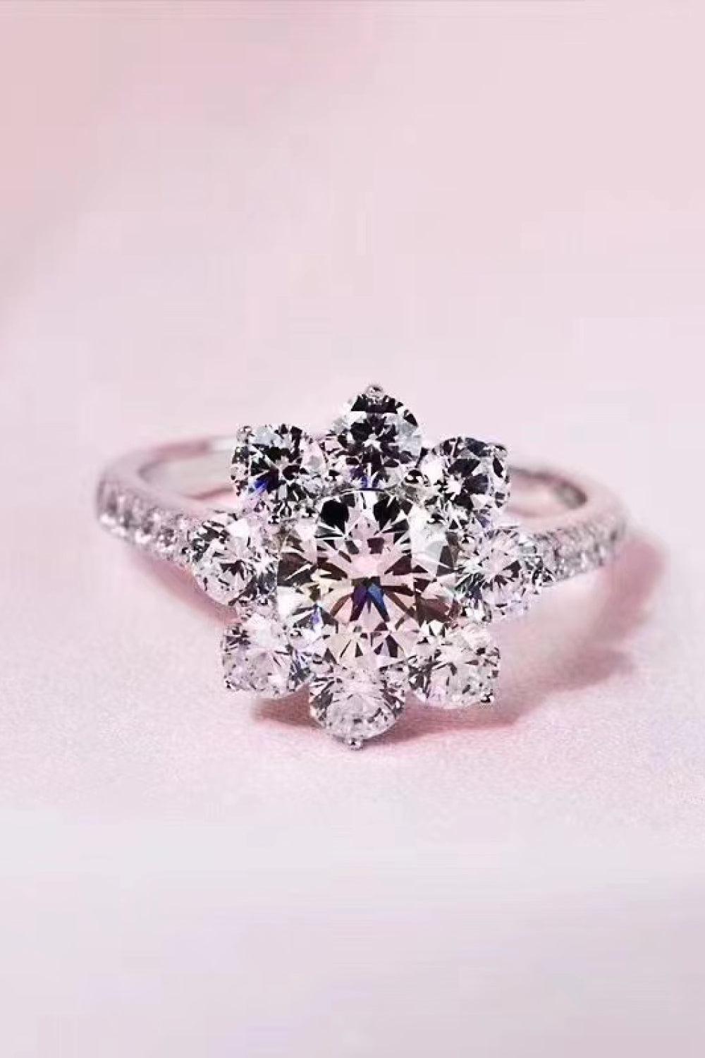 1 Ct Moissanite Flower Power Ring - - Claude Jewelry Moissanite - Shop claudejewelry.com