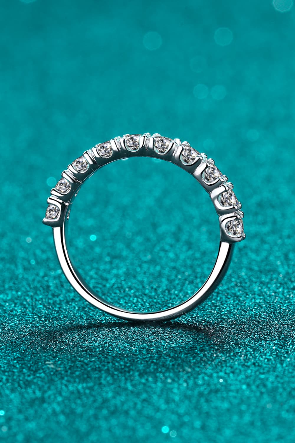 1 Ct Moissanite Half-Eternity Ring - - Claude Jewelry Moissanite - Shop claudejewelry.com