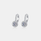 1 Ct Moissanite Halo Hooked Sterling Silver Earrings - 925 Sterling Silver- Claude Jewelry Moissanite - Shop claudejewelry.com