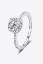 1 Ct Moissanite Halo Pave Ring - Rhodium Vermeil-4- Claude Jewelry Moissanite - Shop claudejewelry.com