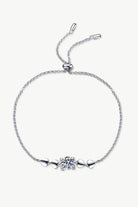 1 Ct Moissanite Heart Bracelet - Rhodium Vermeil- Claude Jewelry Moissanite - Shop claudejewelry.com