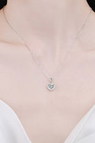 1 Ct Moissanite Heart Pendant Chain Necklace - Rhodium Vermeil- Claude Jewelry Moissanite - Shop claudejewelry.com