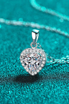 1 Ct Moissanite Heart Pendant Chain Necklace - Rhodium Vermeil- Claude Jewelry Moissanite - Shop claudejewelry.com