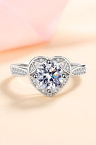 1 Ct Moissanite Heart Ring - - Claude Jewelry Moissanite - Shop claudejewelry.com