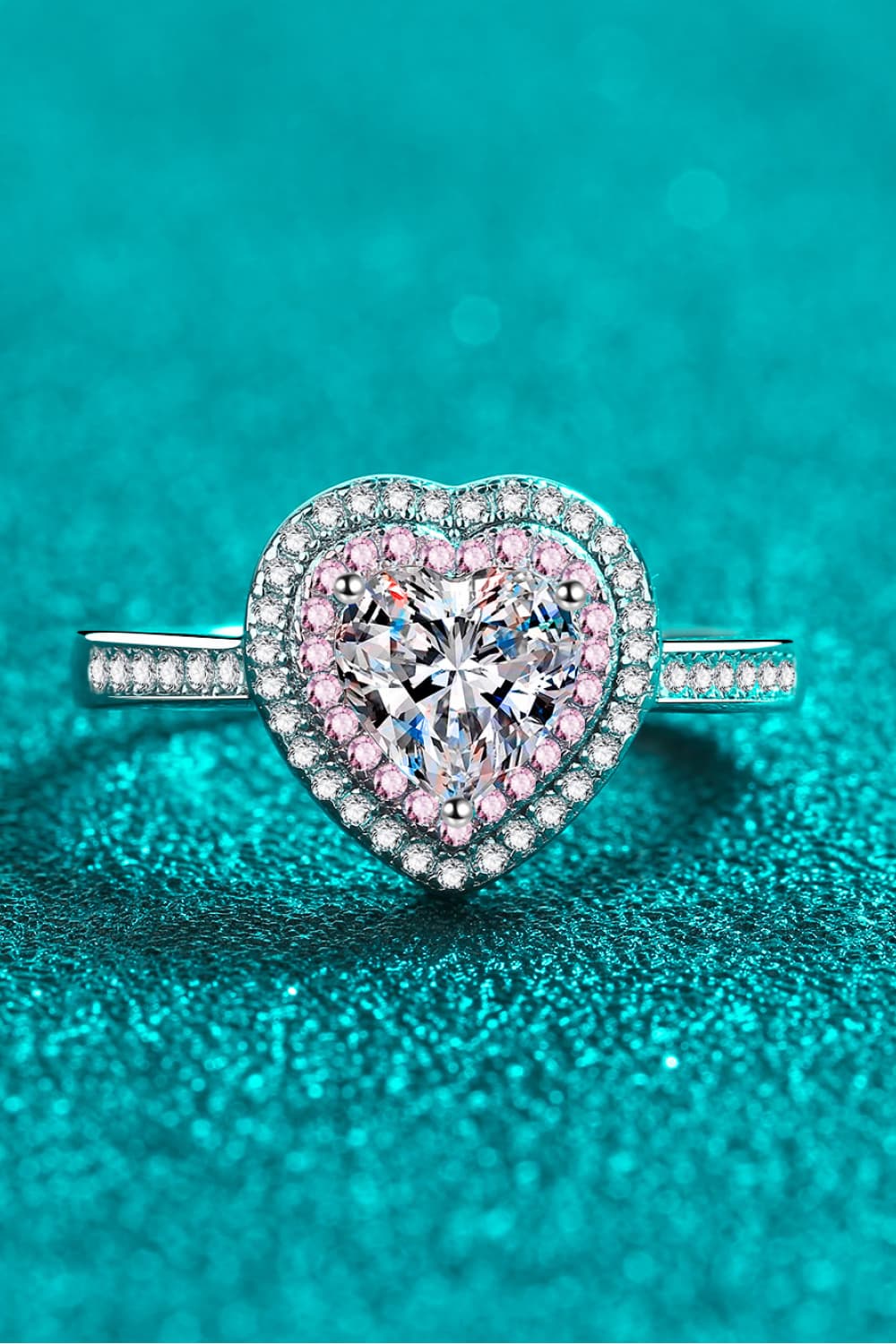 1 Ct Moissanite Heart Ring - - Claude Jewelry Moissanite - Shop claudejewelry.com