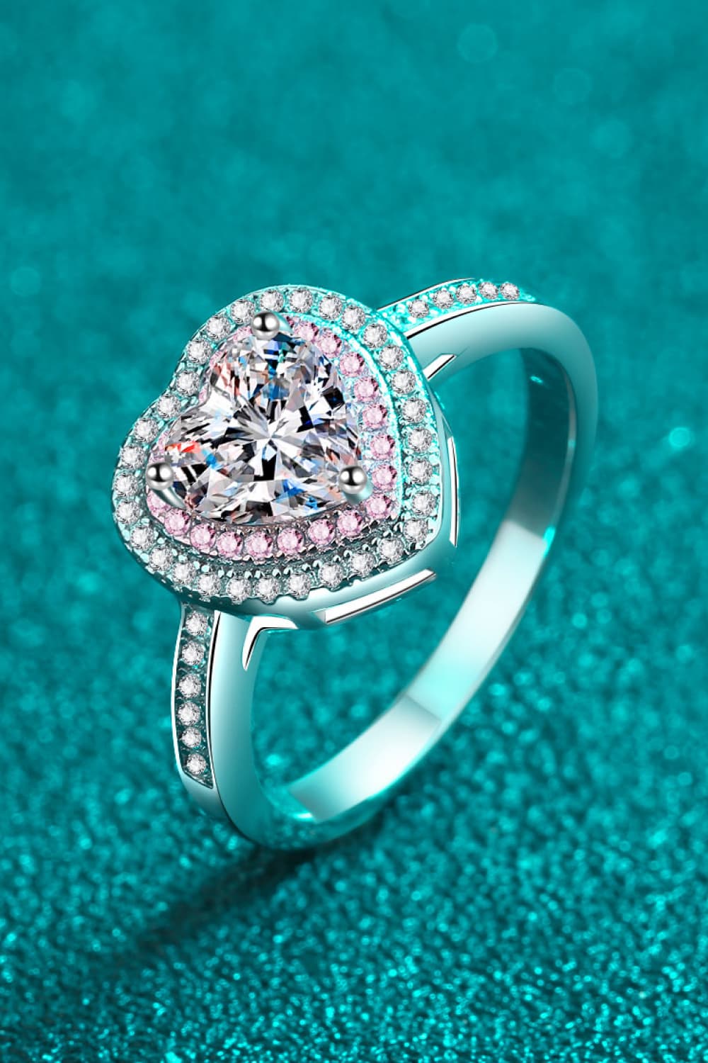 1 Ct Moissanite Heart Ring - - Claude Jewelry Moissanite - Shop claudejewelry.com