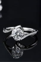 1 Ct Moissanite Heart Set Twisted Ring - - Claude Jewelry Moissanite - Shop claudejewelry.com