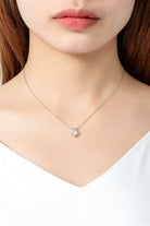 1 Ct Moissanite Heart-Shaped 3 Prong Pendant Necklace - - Claude Jewelry Moissanite - Shop claudejewelry.com