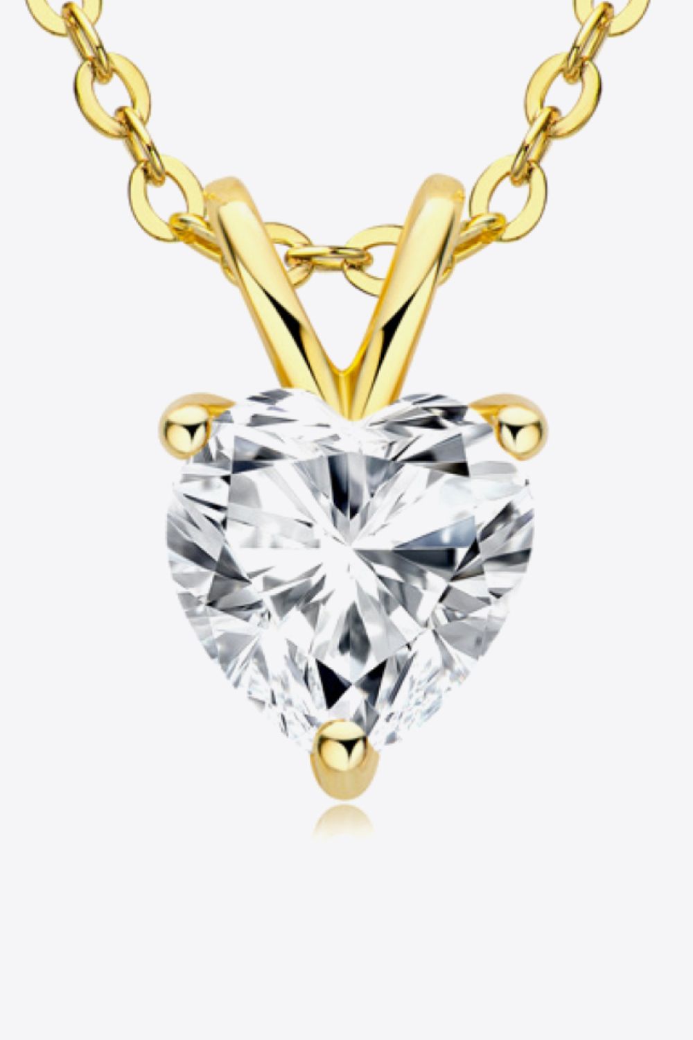 1 Ct Moissanite Heart-Shaped 3 Prong Pendant Necklace - - Claude Jewelry Moissanite - Shop claudejewelry.com