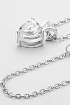 1 Ct Moissanite Heart-Shaped 3 Prong Pendant Necklace - - Claude Jewelry Moissanite - Shop claudejewelry.com