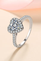 1 Ct Moissanite Heart-Shaped Ring - - Claude Jewelry Moissanite - Shop claudejewelry.com