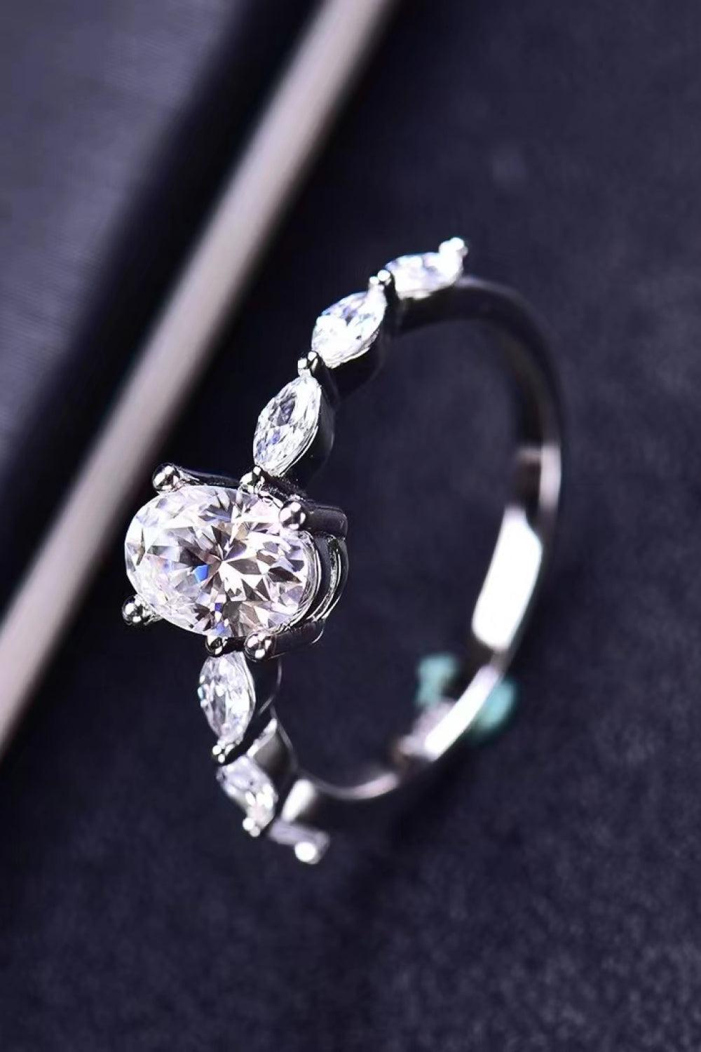 1 Ct Moissanite Oval Ring - - Claude Jewelry Moissanite - Shop claudejewelry.com