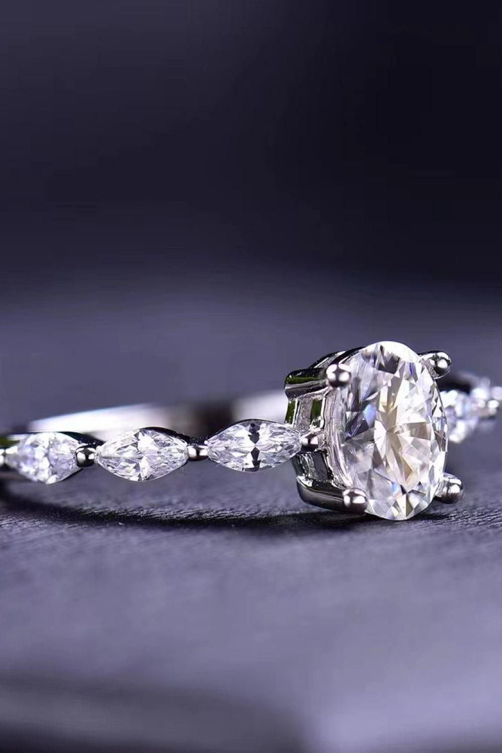 1 Ct Moissanite Oval Ring - - Claude Jewelry Moissanite - Shop claudejewelry.com