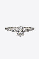 1 Ct Moissanite Oval Ring - Platinum Vermeil-5- Claude Jewelry Moissanite - Shop claudejewelry.com