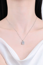 1 Ct Moissanite Pink Geometric Pendant Chain Necklace - Platinum Vermeil- Claude Jewelry Moissanite - Shop claudejewelry.com