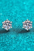 1 Ct Moissanite Rhodium Vermeil 6-Prong Stud Earrings - Rhodium Vermeil- Claude Jewelry Moissanite - Shop claudejewelry.com