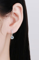 1 Ct Moissanite Rhodium Vermeil Drop Earrings - Rhodium Vermeil- Claude Jewelry Moissanite - Shop claudejewelry.com