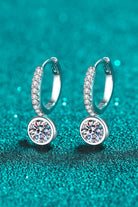 1 Ct Moissanite Rhodium Vermeil Drop Earrings - Rhodium Vermeil- Claude Jewelry Moissanite - Shop claudejewelry.com