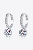 1 Ct Moissanite Rhodium Vermeil Drop Earrings - Rhodium Vermeil- Claude Jewelry Moissanite - Shop claudejewelry.com