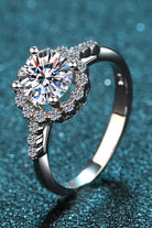 1 Ct Moissanite Rhodium Vermeil Halo Ring - - Claude Jewelry Moissanite - Shop claudejewelry.com