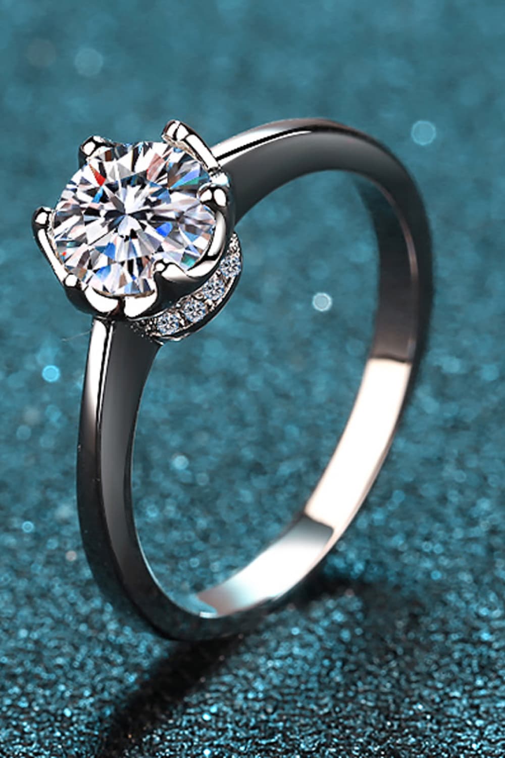 1 Ct Moissanite Rhodium Vermeil Solitaire Ring - - Claude Jewelry Moissanite - Shop claudejewelry.com