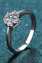 1 Ct Moissanite Rhodium Vermeil Solitaire Ring - - Claude Jewelry Moissanite - Shop claudejewelry.com