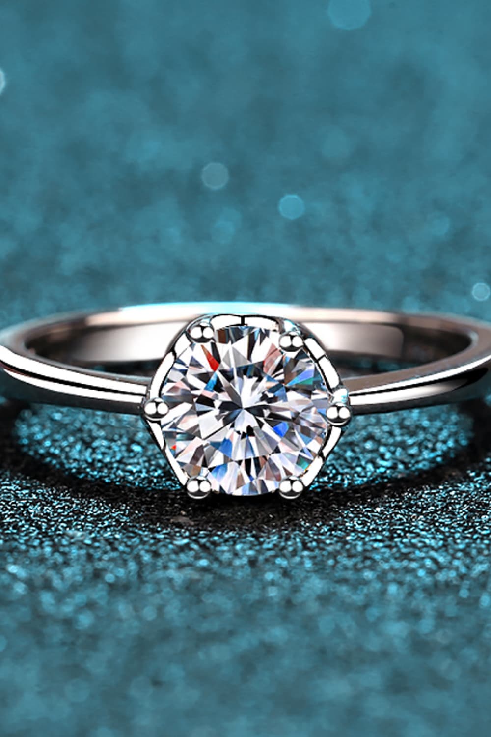 1 Ct Moissanite Rhodium Vermeil Solitaire Ring - - Claude Jewelry Moissanite - Shop claudejewelry.com