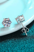 1 Ct Moissanite Six Prong Stud Earrings - Rhodium Vermeil- Claude Jewelry Moissanite - Shop claudejewelry.com