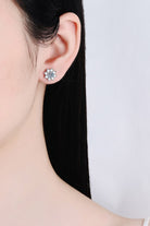 1 Ct Moissanite Snowflake Stud Earrings - Rhodium Vermeil- Claude Jewelry Moissanite - Shop claudejewelry.com