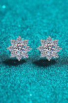 1 Ct Moissanite Snowflake Stud Earrings - Rhodium Vermeil- Claude Jewelry Moissanite - Shop claudejewelry.com