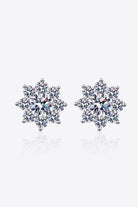 1 Ct Moissanite Snowflake Stud Earrings - Rhodium Vermeil- Claude Jewelry Moissanite - Shop claudejewelry.com