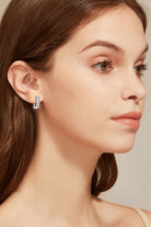 1 Ct Moissanite Tracked U-Shaped Huggie Earrings - - Claude Jewelry Moissanite - Shop claudejewelry.com