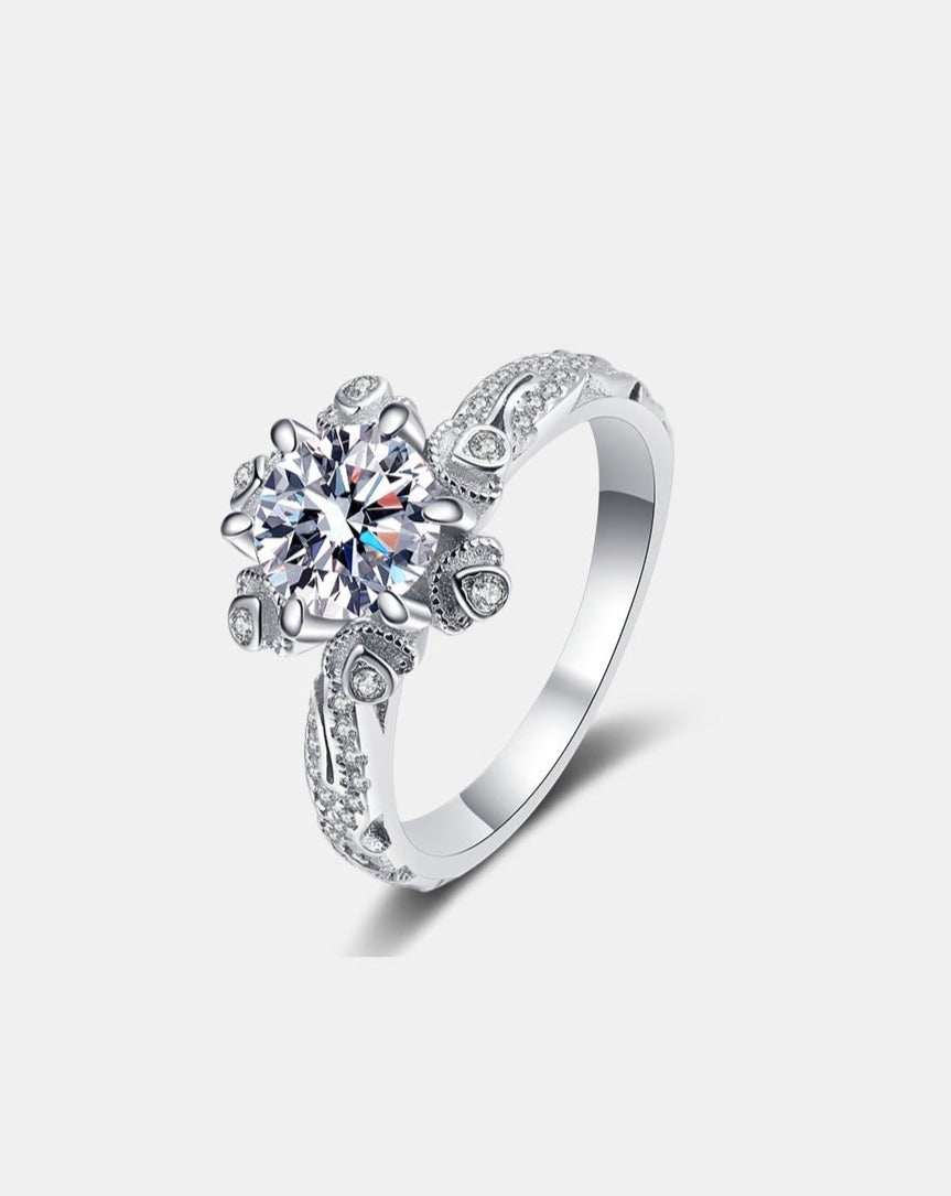 1 Ct Moissanite Vintage Inspired Ring - 925 Sterling Silver-4- Claude Jewelry Moissanite - Shop claudejewelry.com