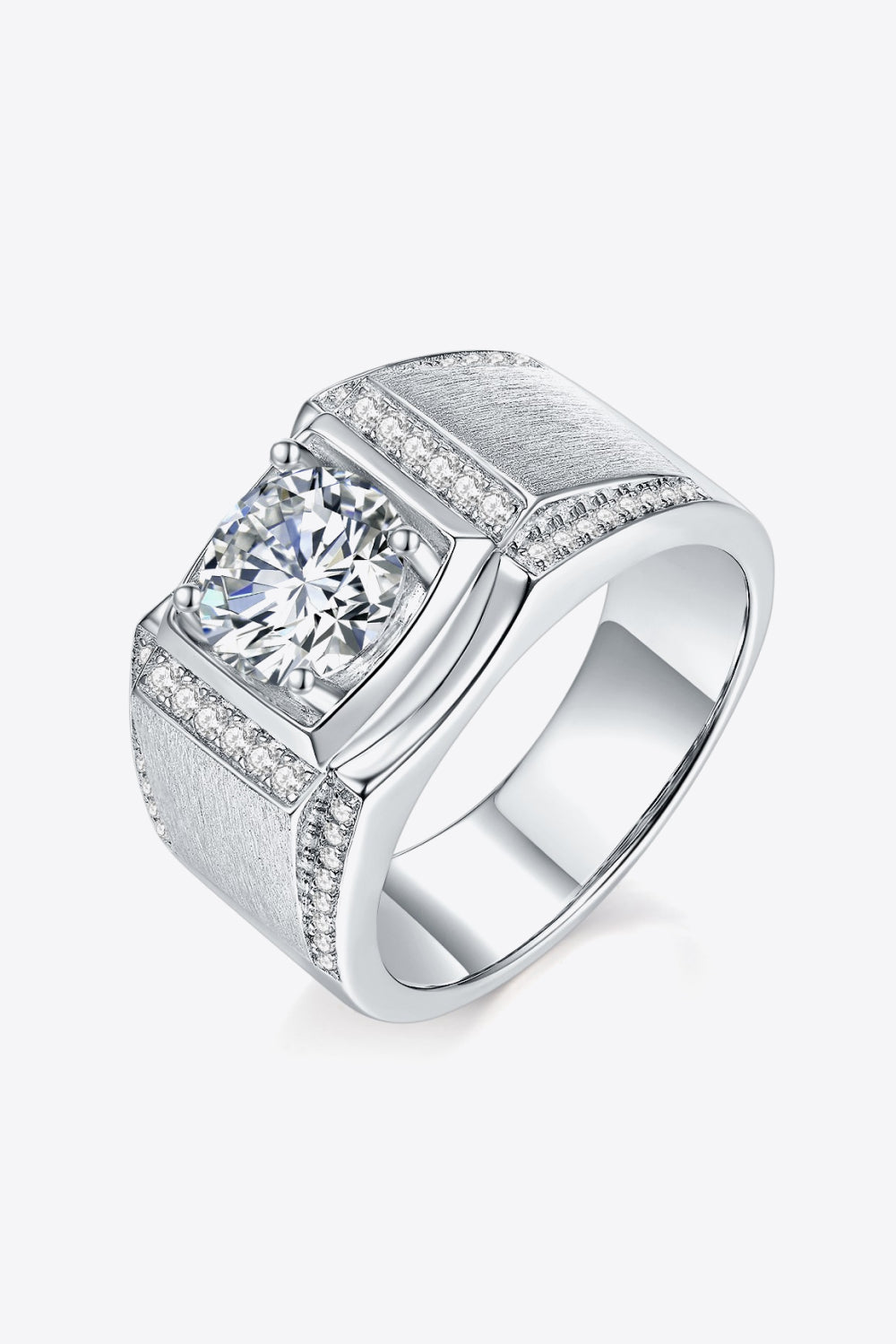 1 Ct Moissanite Wide Band Ring - - Claude Jewelry Moissanite - Shop claudejewelry.com