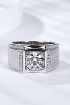 1 Ct Moissanite Wide Band Ring - - Claude Jewelry Moissanite - Shop claudejewelry.com