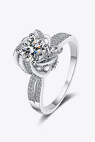 1 Ct Moissanite Wrapped Stone Ring - Rhodium Vermeil-4- Claude Jewelry Moissanite - Shop claudejewelry.com