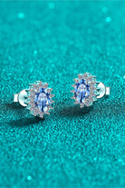 1 Ct Sky Blue Moissanite Oval Stud Earrings - Sky Blue- Claude Jewelry Moissanite - Shop claudejewelry.com