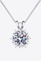 1 Ct Spiked Set Moissanite Pendant Necklace - 925 Sterling Silver- Claude Jewelry Moissanite - Shop claudejewelry.com