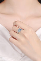 1 Ct Square Moissanite Halo Ring - - Claude Jewelry Moissanite - Shop claudejewelry.com