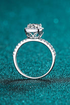 1 Ct Square Moissanite Halo Ring - - Claude Jewelry Moissanite - Shop claudejewelry.com