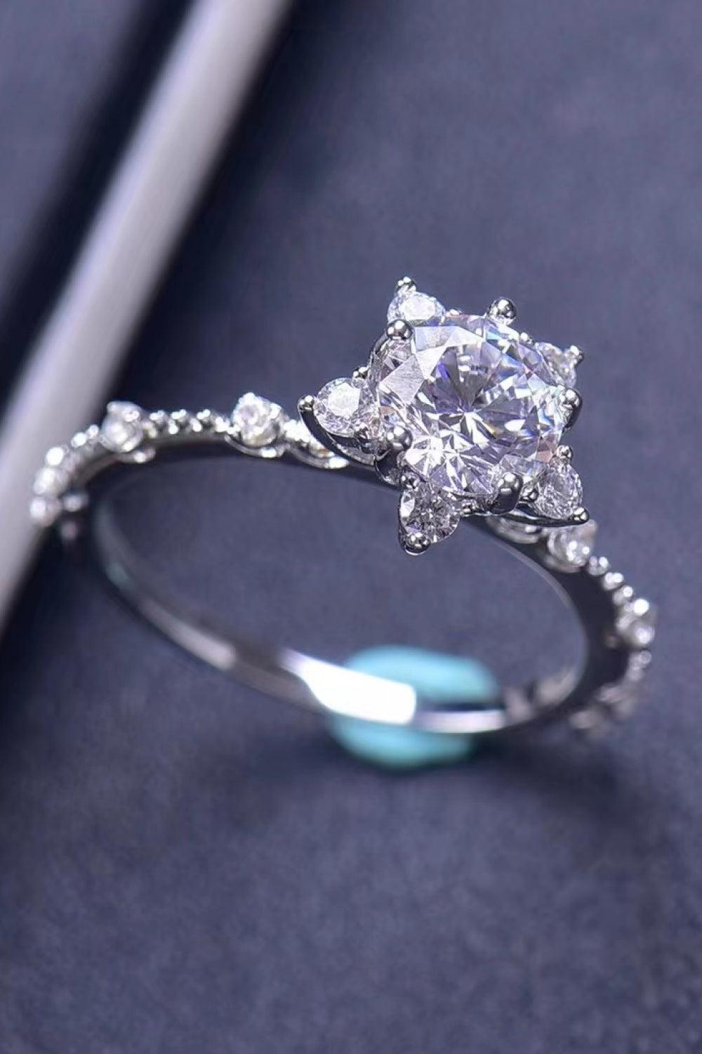 1 Ct Star Bright Moissanite 6-Prong Ring - - Claude Jewelry Moissanite - Shop claudejewelry.com