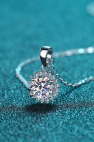 1 Ct Sun Moissanite Pendant Necklace - Rhodium Vermeil- Claude Jewelry Moissanite - Shop claudejewelry.com