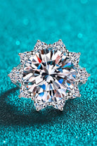 10 Ct Moissanite Flower-Shaped Ring - - Claude Jewelry Moissanite - Shop claudejewelry.com