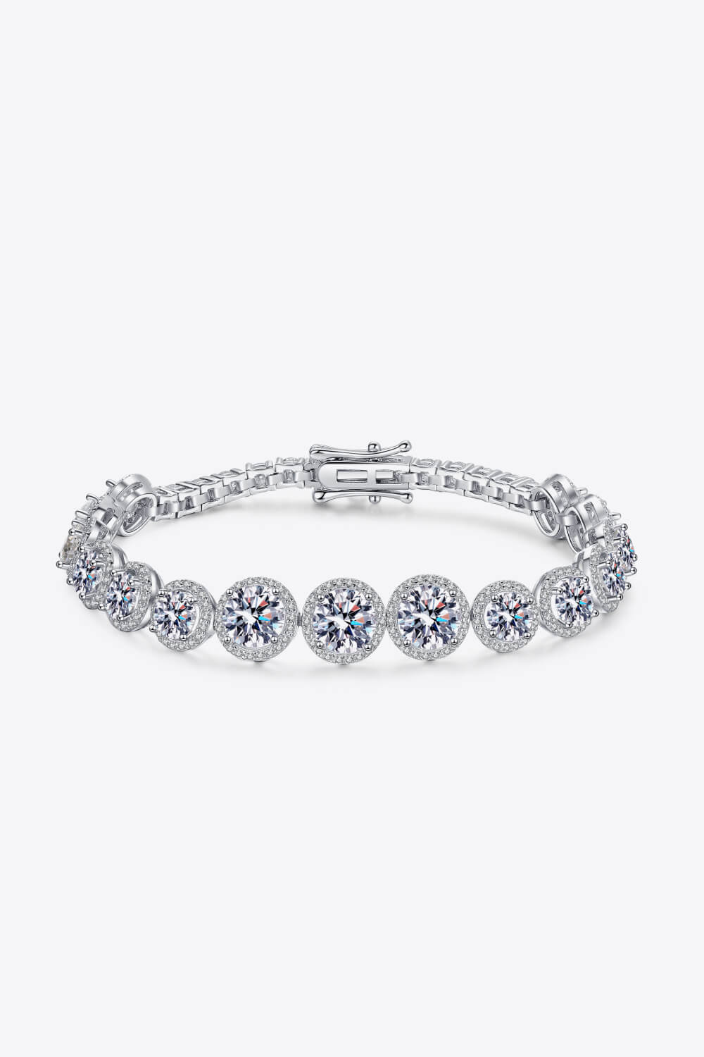 10.4 Ct Moissanite 925 Sterling Silver Bracelet - Rhodium Vermeil- Claude Jewelry Moissanite - Shop claudejewelry.com