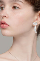 1.12 Ct Moissanite Bow Earrings - - Claude Jewelry Moissanite - Shop claudejewelry.com