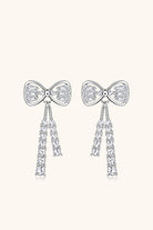 1.12 Ct Moissanite Bow Earrings - Platinum Vermeil- Claude Jewelry Moissanite - Shop claudejewelry.com