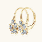 1.2 Carat Moissanite Flower Huggie Earrings - - Claude Jewelry Moissanite - Shop claudejewelry.com