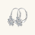 1.2 Carat Moissanite Flower Huggie Earrings - - Claude Jewelry Moissanite - Shop claudejewelry.com