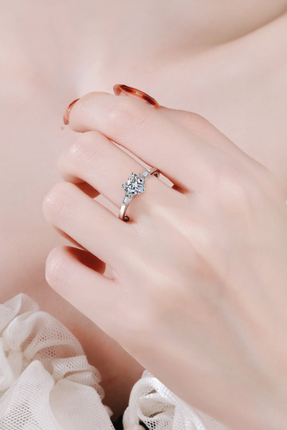 1.2 Ct Moissanite Heart Ring - - Claude Jewelry Moissanite - Shop claudejewelry.com